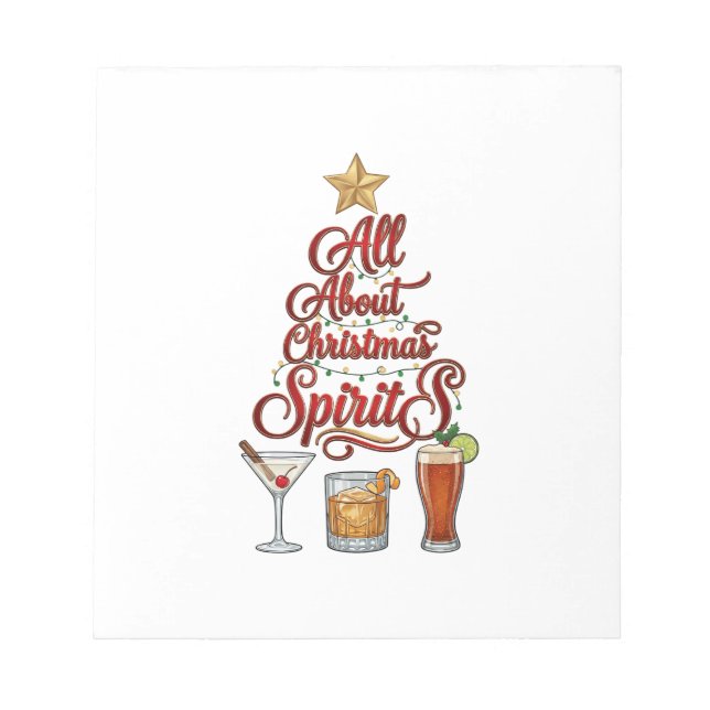 Bloc-note Tout sur les esprits de Noël Cocktails Whiskey Sta (Devant)