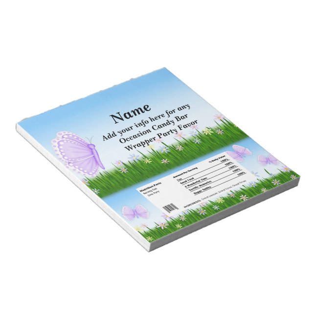 Bloc-note Toute Occassion Candy Bar Wrapper Party Faveurs (Incliné)