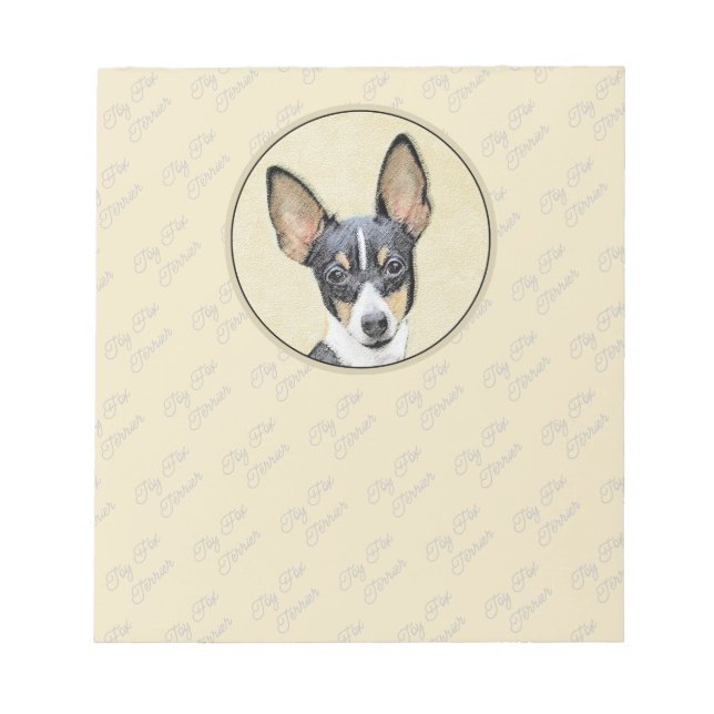 Bloc-note Toy Fox Terrier Peinture - Cute Original Chien Art (Devant)
