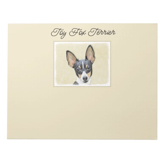 Bloc-note Toy Fox Terrier Peinture - Cute Original Chien Art (Devant)