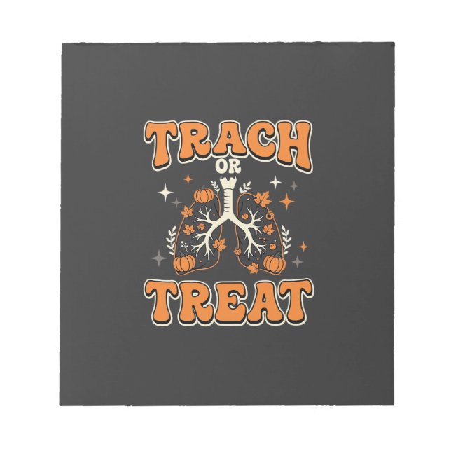 Bloc-note Trach ou Treat Halloween Design Respiratoire (Devant)