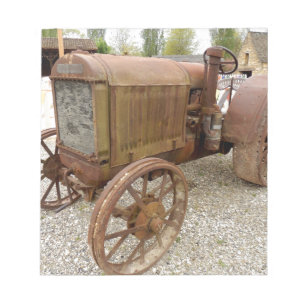 Bloc-note tracteur vintage rouillé