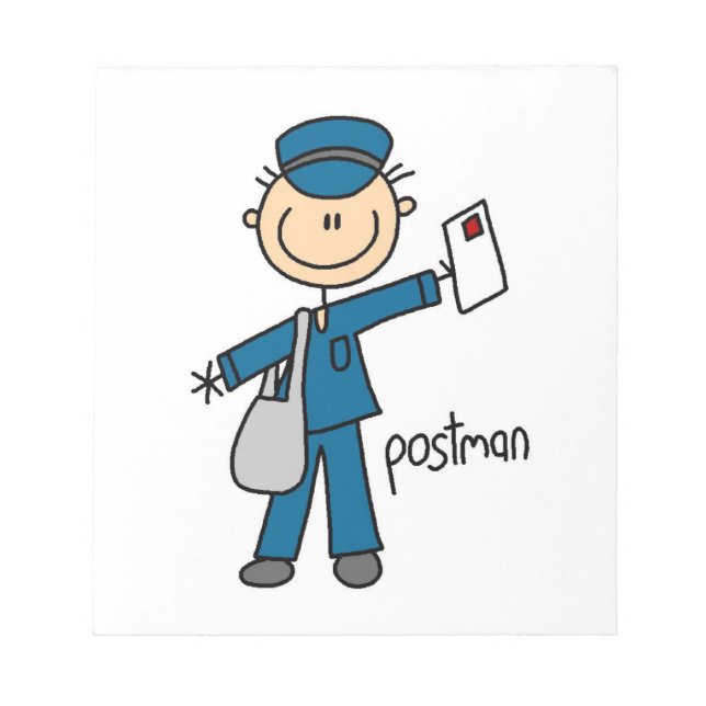 Bloc-note Travailleur Postal Figurine Bâton (Devant)