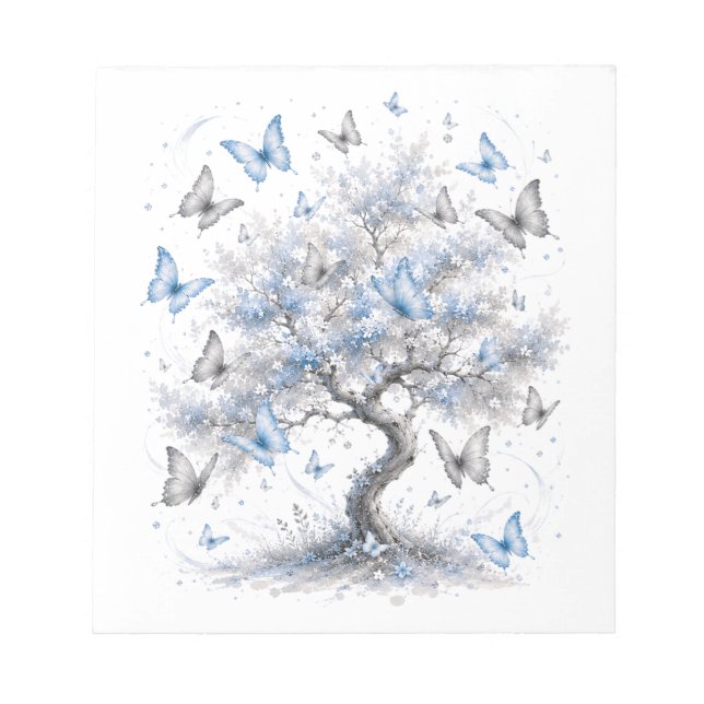 Bloc-note Tree of Life Blue Butterflies Notepad (Devant)