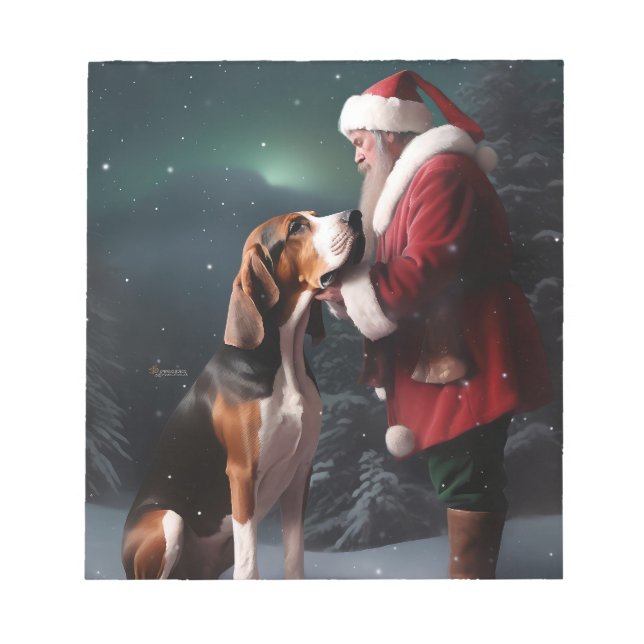 Bloc-note Treeing Walker Coonhound Père Noël Noël (Devant)