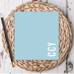 Bloc-note Trendy All Casquette Sideways Monogram Blue Person<br><div class="desc">Ce bloc-notes amusant contient vos initiales ou votre nom sur le côté du bloc-notes. Ajoutez votre personnalisation à l'aide du formulaire modèle. Pour modifier la police,  le style,  la couleur ou la disposition,  sélectionnez l'option "customiser plus loin".</div>