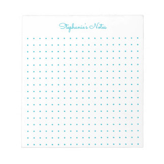 Bloc-note Trendy Aqua Grille de Points Personnalisée