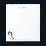 Bloc-note Tri Color Cavalier King Charles Spaniel Border<br><div class="desc">A personalized watercolor Tri Color Cavalier King Charles Spaniel dog notepad with tear off pages. This unique design makes a wonderful gift. Easily change the font style and color using the online template tools.</div>