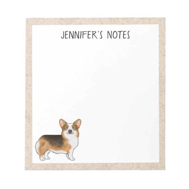Bloc-note Tri Pembroke Gallois Corgi Chien Et Texte En Tête  (Devant)