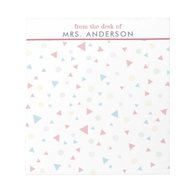 Bloc-note Triangle géométrique chic et persiennes (Devant)
