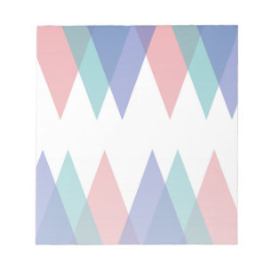 Bloc-note Triangles bleu et corail