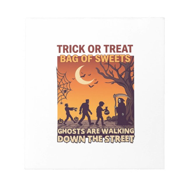 Bloc-note Trick Or Treat Halloween Zombies Grim Reaper Citro (Devant)