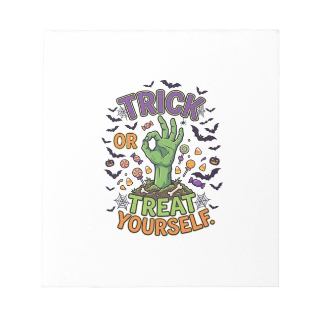 Bloc-note Trick Or Treat Yourself Zombie Hand Halloween Bonb (Devant)