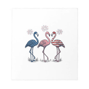 Bloc-note Trio de flamants patriotiques dessin de gravure vi