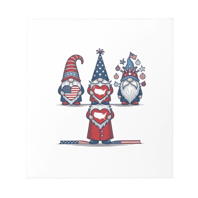 Bloc-note Trio de gnomes patriotiques dessin vectoriel vinta (Devant)