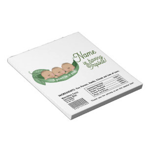 Bloc-note Triplets Baby shower Candy Bar Wrapper Party Favor