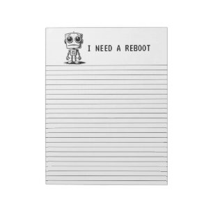 Bloc-note Triste Robot - J'Ai Besoin D'Un Redémarrage