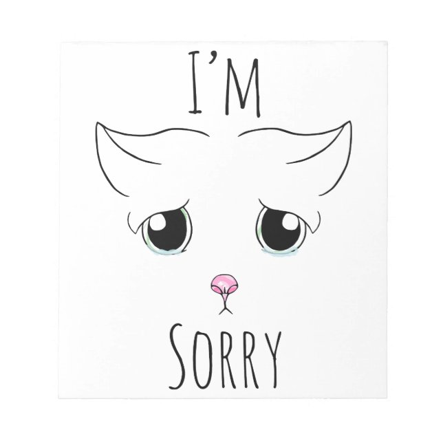 Bloc-note Triste visage de chat : Je suis désolé (Devant)
