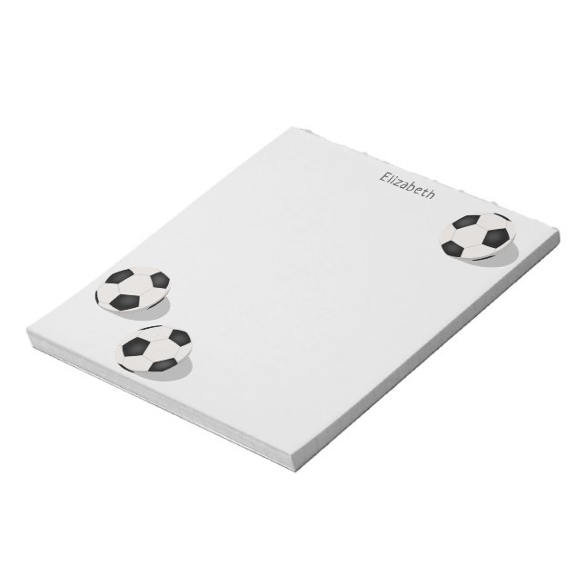 Bloc-note trois balles de football sports personnalisés (Tourné)