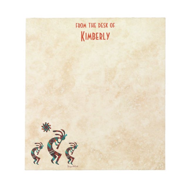 Bloc-note Trois Kokopelli Jouant La Flûte (Devant)