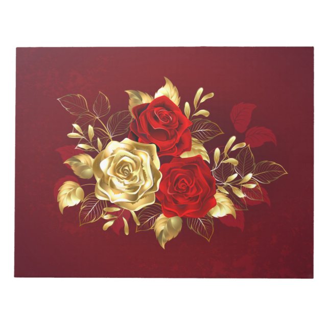 Bloc-note Trois roses de joaillerie (Devant)