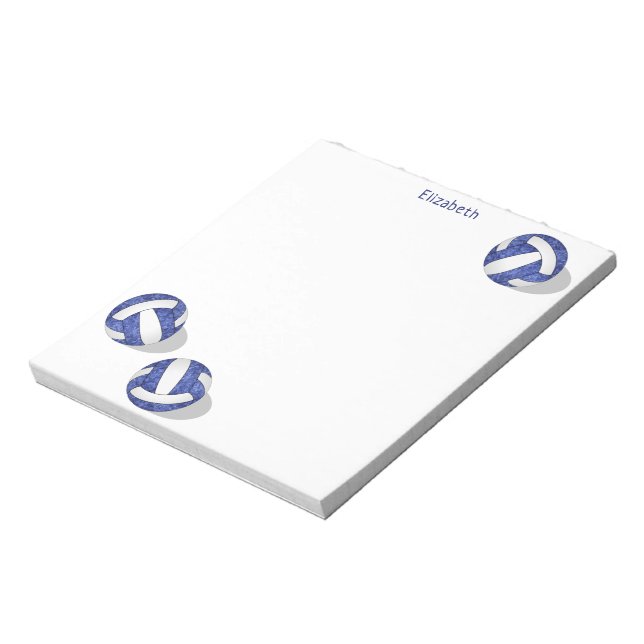 Bloc-note trois volleyballs blancs bleus personnalisés (Tourné)