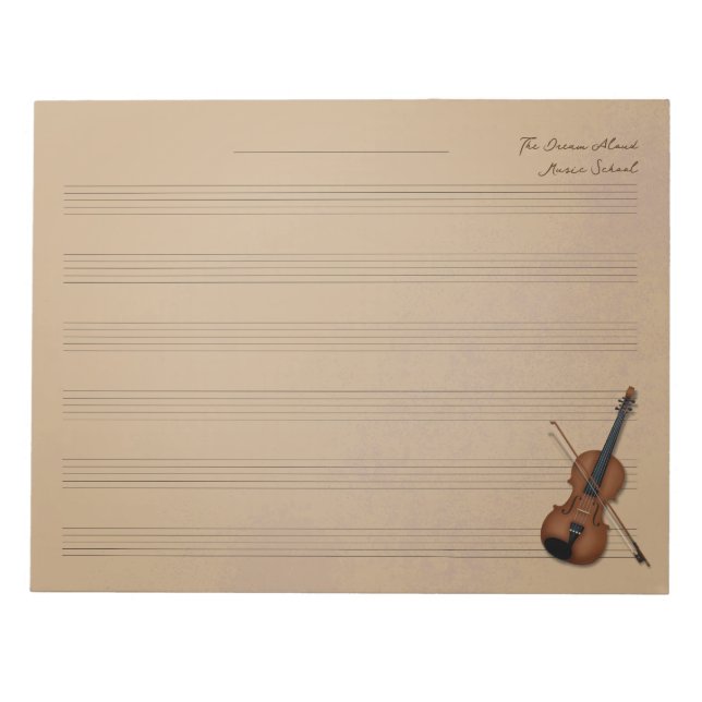 Bloc-note Trompe L'oel Violon & Bow Musique Papier manuscrit (Devant)