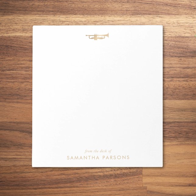 Bloc-note Trompette d'or Enseignant de musique simple et élé (Créateur téléchargé)