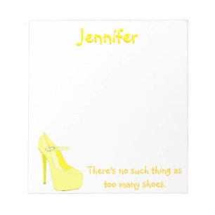 Bloc-note Trop de chaussures élégantes en jaune