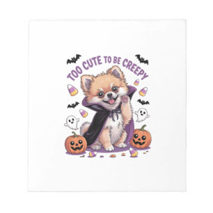 Bloc-note Trop mignon pour être effrayant Tee Halloween PNG