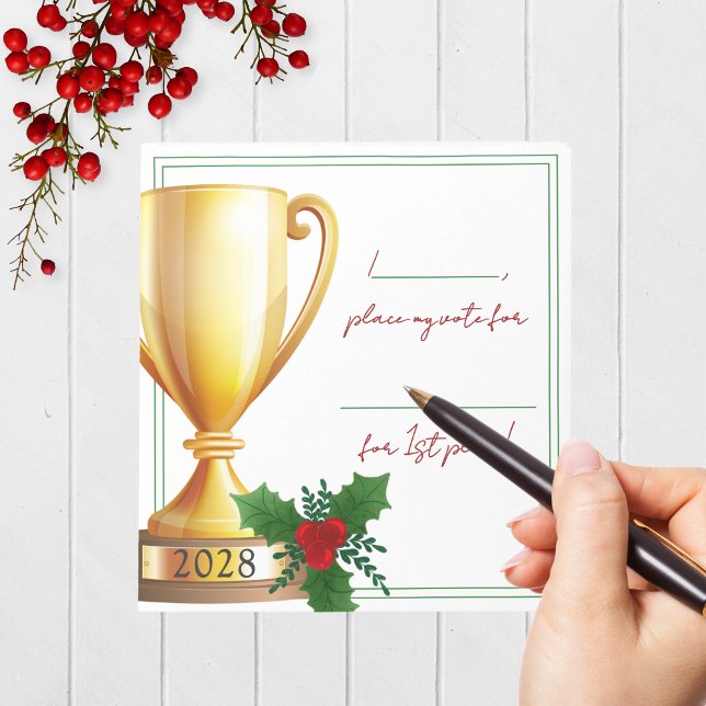 Bloc-note Trophy Holiday Contest Voting Notepad Pack de 40 (Holiday Contest Voting Notepad Pack of 40 for Christmas Cookie, Ugly Sweater and Baking Competitions)