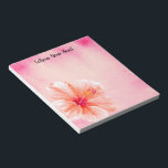 Bloc-note Tropical Girly Pink Peach Hibiscus Flower<br><div class="desc">Tropical Girly Pink Peach Hibiscus Flower watercolor</div>