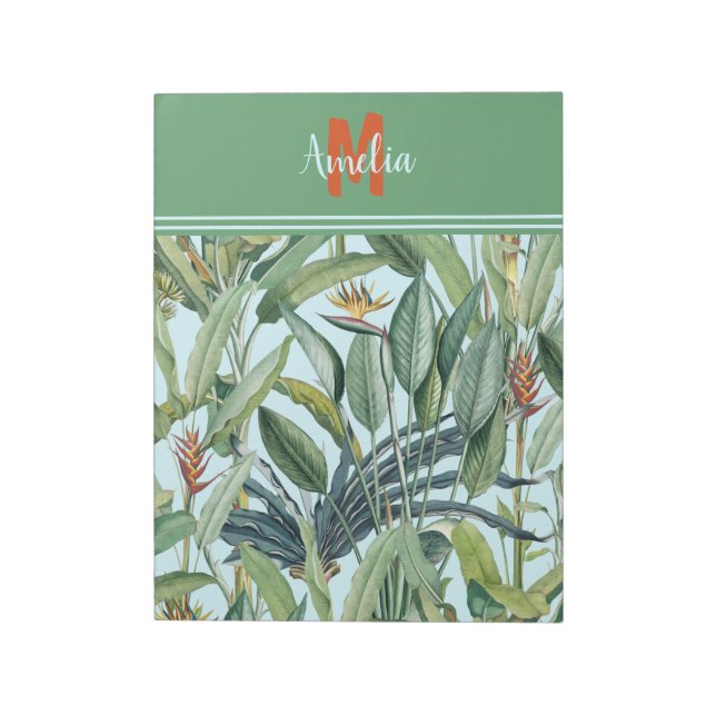 Bloc-note Tropical Jungle Banana Tree Strelitzia Monogramme (Tourné)
