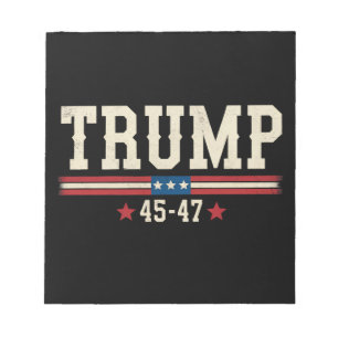 Bloc-note Trump 45 47 Drapeau américain USA Rétro Vintage