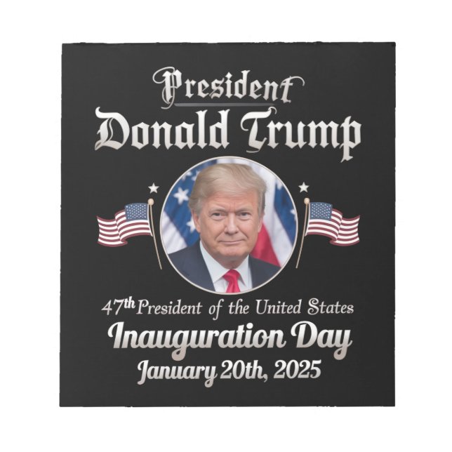 Bloc-note Trump Inauguration Day 2025 47th USA President (Devant)