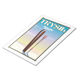 Bloc-note Trysil Norvège, Norvège affiche de voyage ski