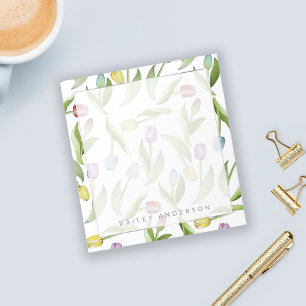 Bloc-note Tulipe colorée botanique personnalisée