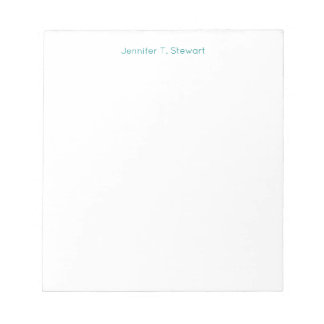 Bloc-note Turquoise & Blanc Professionnel Élégant Simple