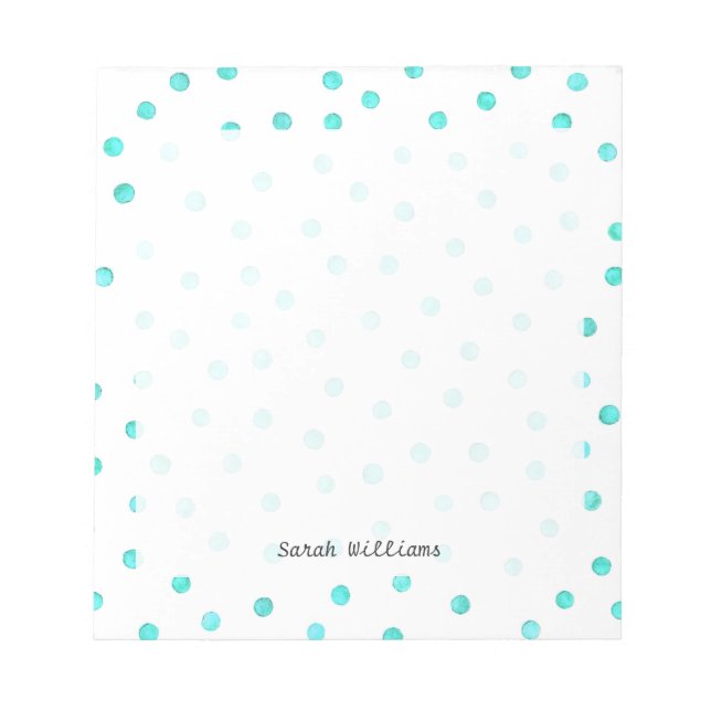 Bloc-note Turquoise bleu blanc Confetti Motif (Devant)