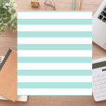 Bloc-note Turquoise clair et blanc Large Horizontal rayé<br><div class="desc">Turquoise clair et Blanc Large Horizontal rayé.</div>