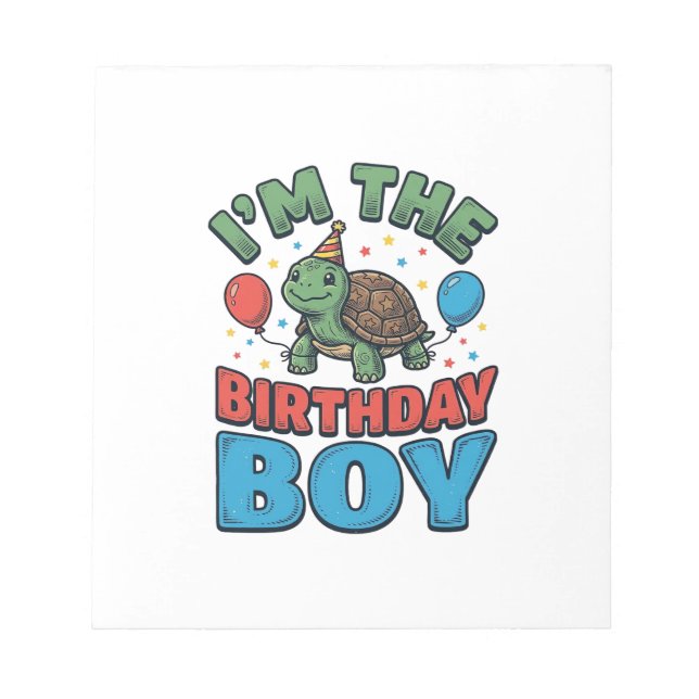 Bloc-note Turtle pour garçon d'anniversaire Design de chemis (Devant)