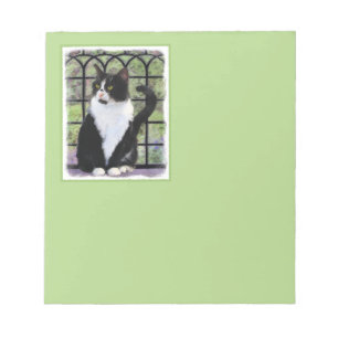 Bloc-note Tuxedo Chat dans la peinture de fenêtre Art animal