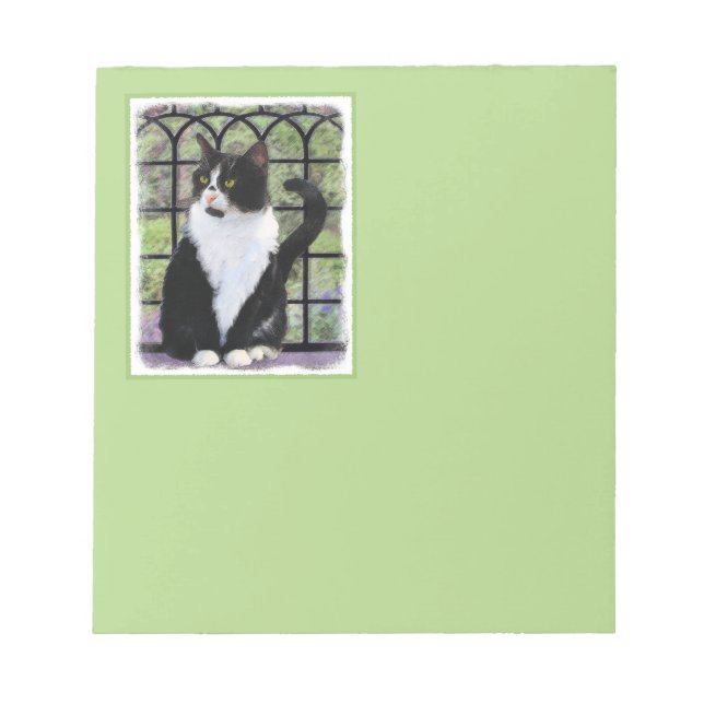 Bloc-note Tuxedo Chat dans la peinture de fenêtre Art animal (Devant)