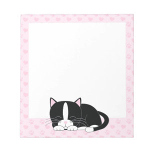 Bloc-note Tuxedo Sleepy Chat {rose}