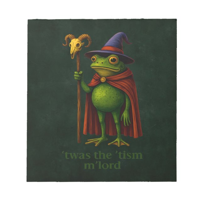 Bloc-note T'was The 'Tism M'Lord Frog Meme Autism Awareness (Devant)