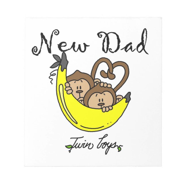 Bloc-note Twin Boys Singes Nouveau Papa Cadeaux (Devant)