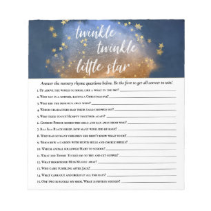 Bloc-note Twinkle Little Star   Bleu Gold Nursery Rhyme Quiz