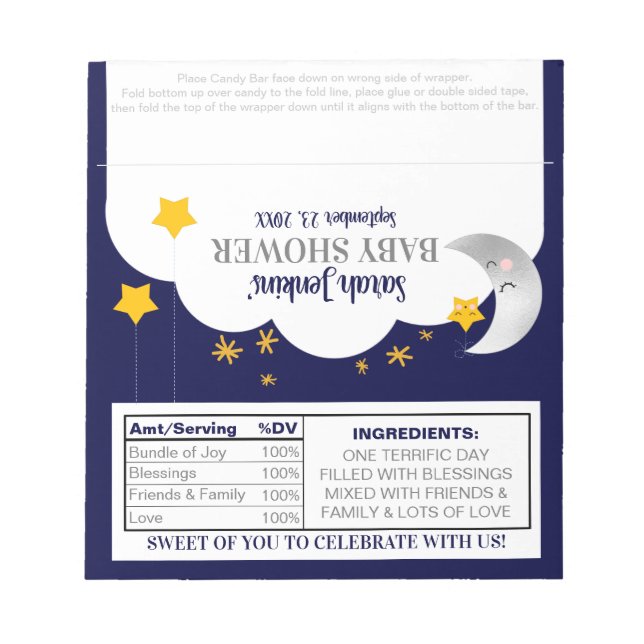Bloc-note Twinkle Twinkle Star Baby shower Candy Wrapper (Devant)
