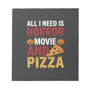 Bloc-note Typographie de film d'horreur et de pizza Hallowee
