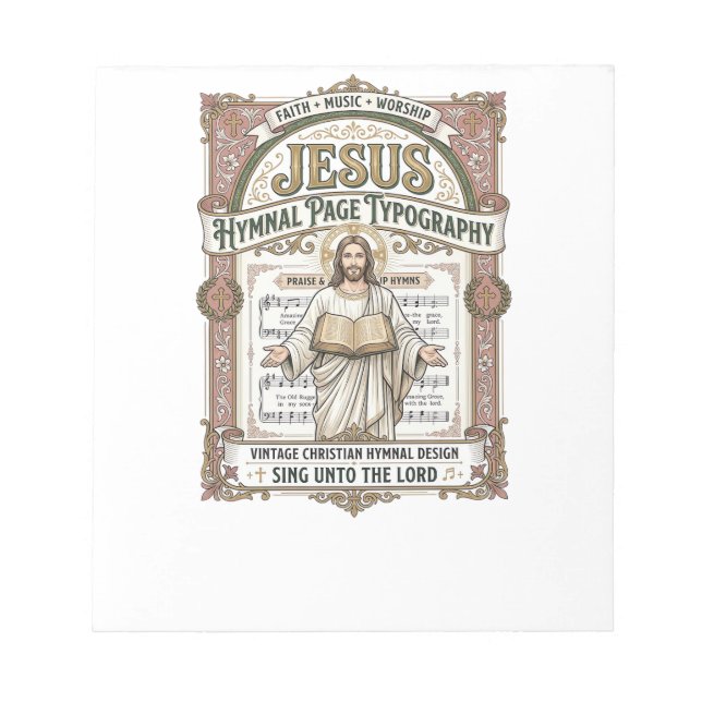Bloc-note Typographie de la page de l'hymne de Jésus Page de (Devant)